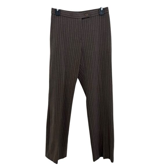 East 5th | Vtg Y2K Brown Trouser Pants Pinstripe Petite 6P Academia Preppy Prep - Picture 1 of 4